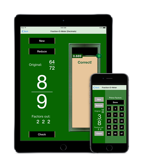 Image of Fraction-O-Meter on the iPad and iPhone