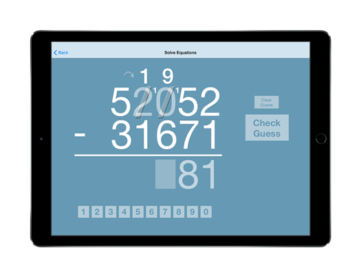 Subtraction Concentrated on iPad