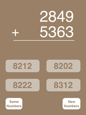 Matching Equations screen